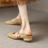 Women Genuine Leather Shoes Mary Jane Flats 2022 Summer New Ballet Soft Sole Shoes Casual Female Shoes Zapatos De