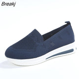 Fashion New women knitted shoes Fashion slip on Plus Size Casual Ladies Loafers Breathable mesh Light comfortable