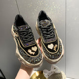Fashion Water Drill Old Father's Shoes In The Autumn Of 2023, The New Korean Version Of Breathable Muffins Follow The Trend Of Leisure Sports