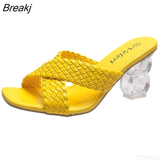 Women Cross Strap Summer Slides Shoes Ladies Mules Square Toe 2023 Indoor Ytmtloy House Zapatillas Casa