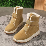 Warm Platform Snow Boots Woman Elastic Strap Keep Warm Ankle Booties for Women 2023 Non Slip Faux Suede Winter Boots
