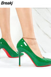 Summer Footwear Stripper Stilito Shoes for Women 2023 Green Sexy Super High Heel Quality Non Slip Casual Shoe on A