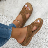 Sandals Women New Summer Shoes Women Elegant Low Heels Sandals Summer Slippers Zapatos Mujer Wedge Heeled Sandals