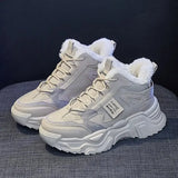 Winter Sneakers 2024 New In Plus Velvet Keep Warm Platform Sports Shoes Women Comfort Snow Boots Female Chunky