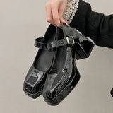 Beige Platform Pumps for Women Super High Heels Buckle Strap Mary Jane Shoes Woman Thick Heeled Wedding Party Shoes