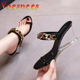 Wear Outside Summer Slippers Candy Color Sandals Ankle Strap 8CM Walk Show Super High Heels Peep Toe Wedding Women
