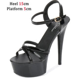 Stripper Heels Shoes For women Open Toe Sandals Girls Shoe for Party Club Women Sexy Show Sandals High Heels Red