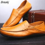 Leather Shoes Men Loafers Men Casual Shoes Moccasins Breathable Sneakers Men Driving Shoes Comfort Flats Plus