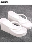 Shoes Ladies' Slippers Platform Slipers Women Rubber Flip Flops Heeled Mules Luxury Slides Sabot 2023 Hawaiian
