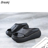 Size Women's Slippers Women's Outer Wear New Retro Single Shoes Round Toe Handmade Slippers Flat Slippers for