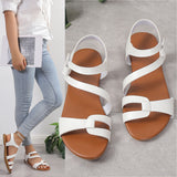 Women's Sandals Summer 2024 Flat Woman White Shoes Elegant Open Toe Beach Dress Flats for Women Outdoor Sandalias Plus Size