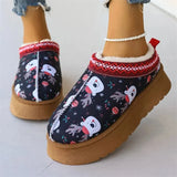 Claus Winter Retro Women Snow Warm Suede Leather Lazy Loafers Boots Shoes Woman Lady Female Bottine Botas Boots Mujer