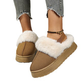 Breakj 2024 New Women's Thick Cotton Boots Round Head With Elastic Belt Comfortable To Keep