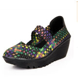 Women Shoes 2023 Fashion Mesh Breathable Sport Sandals Summer Wedge Platform Lace Sneakers Female Weave Casual Shoes