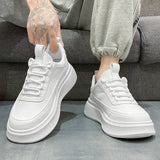 Men's Casual Shoes Leather White Shoes Vulcanized Comfortable Sneakers Men Athletic Sport Footwear Zapatos De