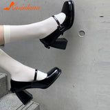 Heeled Mary Jean Pumps 2023 New Fashion Korean Style Sweet Cute Women Pumps Spring Summer Buckle Strap Element