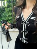 Knitted Pullover Office Lady 2023 Autumn Casual Long Sleeve Y2k Clothing V-neck Korean Style Fashion Slim Blouse