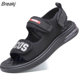 Summer Shoes Men Sandals Flat Summer Holiday Shoes Cloth Fashion Cool Young Mens Beach Sandals Thick Sole Non-slip