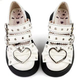 Women Lolita Shoes 2023 Bow Belt Buckle Round Toe Gothic Punk Pumps Shoes Platform High Heel Japanese Harajuku Dark