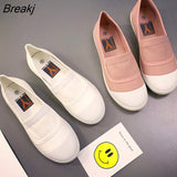 Women's Casual Fashion New Soft Bottom White Shoes Solid Color Shallow Shoes Canvas Shoes Gilrs Sneakers