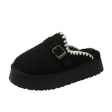 Boots With Fur Women's Rubber Shoes Rain Flat Heel Australia Plush Lolita Snow Leather Med Ladies Basic Ethnic Slipper
