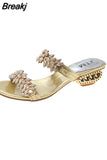 New Women Shoes Slippers Summer Beach Sandals Fashion Women Rhinestone Outdoor Slippers Flip Flops Shoes Women