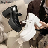 mary janes platform heels Japanese Style Platform Lolita Shoes Women Patent Leather Vintage Soft Sister Girls Shoes