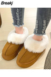 Winter Women Short Plush Warm Snow Boots Women Fashion Casual Shoes Suede Short Plush Ankle Boots Flats Platform