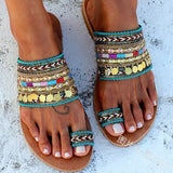 Women Sandals Summer Greek Style Boho Folk-custom Ladies Flat Shoes Casual Breathable Comfortable Beach Women