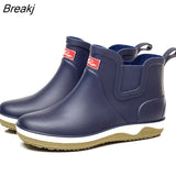 Men's Short Tube Anti-skid Car Wash Low-top Rain Boots Winter Men Rain Shoes Fishing Overshoes Rubber Shoes Kitchen Work