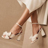 Dropship 2023 Summer Woman Sandals Super High Heel With Butterfly-knot Sweet Lady Office Woman Shoes Plus Size