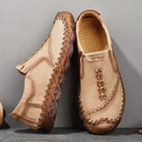 Size 38-46 Genuine Leather Shoes Men Handmade Shoe Casual Loafers Soft Breathable Flats Shoes Men's Moccasins for