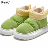Fur Slippers Women Plush Warm House Slippers Slip on Flat Soft Casual Shoes Slides Couple Cotton Indoor Home Floor