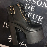 and American Nightclub Sexy Ankle Boots 2023 Fall New 16 Cm Super High Heel Womens Boots Crude Heel Lace-Up Short