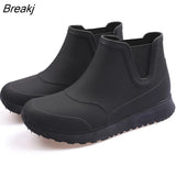 Rain Shoes Women Waterproof Shoes Short Tube Plus Plush Non-slip Rain Boots Adult Outdoor Waterproof Car Wash Shoes