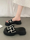 Women Slippers Summer Shallow Med Slides Platform Fashion Butterfly-Knot Shale Female Beach Soft Luxury Sabot
