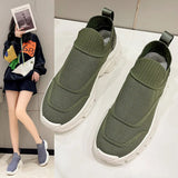 Women's Mesh Breathable Weaven Sneakers Women Light Sneakers Platform Slip on Shoes Female Casual Running Shoes Females