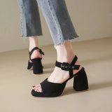 2023 Chunky High Heel Women's Sandals Platform Ankle Strap Buckle Sandals European Fashion Party Sandals Spring