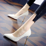2023 New Korean Version Of High Heels 9 CM Women All-match Pointed Shallow Stiletto Black White Single Shoes Women