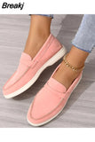 Leather Nude Suede Flat Shoes Women Loafers Summer Walk Moccasin Metal Lock Tassel Soft Sole Mules Causal Slip on