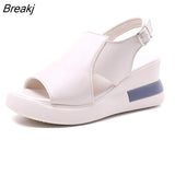 New Women's Platform Wedge Sandals New Summer High-heeled Fish Mouth Women's Shoes Soft Leather Heightened Platform