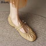 Women Genuine Leather Shoes Mary Jane Flats 2022 Summer New Ballet Soft Sole Shoes Casual Female Shoes Zapatos De