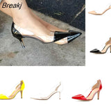 New Sexy Women Pumps 8 cm Pointed Toes Transparent Shallow Shoes PVC Kitten High Heels Professional Wedding