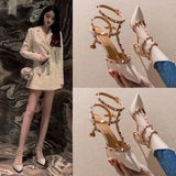 Rivet High Heels Pumps Women's Thin Heel Pointed Single Shoes Women's New 2023 Sexy Women's Shoes