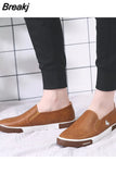 Newest Genuine Leather Casual Shoes Men Comfortable Mens Loafers Luxury Flats Sneakers Men Slip on Lazy Driving Men