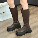 Women Long Boots Autumn Winter Knee High Boots Fashion Shoes Female Footwear Thigh High Boots Leather Knee-High Motorcycle
