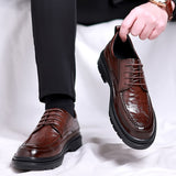 Men Casual Shoes lace up Male Dress Shoes Fashional Men Business Breathable Round Toe Men Casual Shoes outdoor Leather Shoes