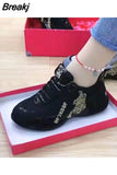 White Shoes Sports Shoes Women's Auspicious Tiger Embroidery Breathable Women's Shoes Low-top Color Matching