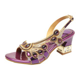 New Flat Sandals Women Wear High Heels Golden Diamond Bohemian Diamond Sandals With Thick