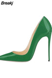 Shoe Heel Sexy Woman High Heel 12 cm Stilettos Women Party Brand Designer Shoes Patent leather Pointed Toe QP055